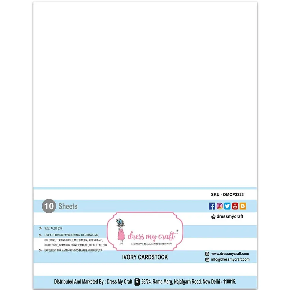 Dress My Craft - Ivory Cardstock - A4 1
