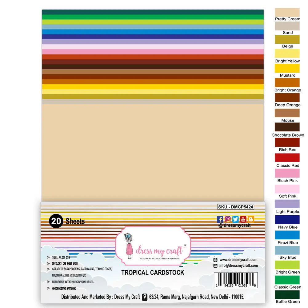 Dress My Craft - Tropical Cardstock - A4 1