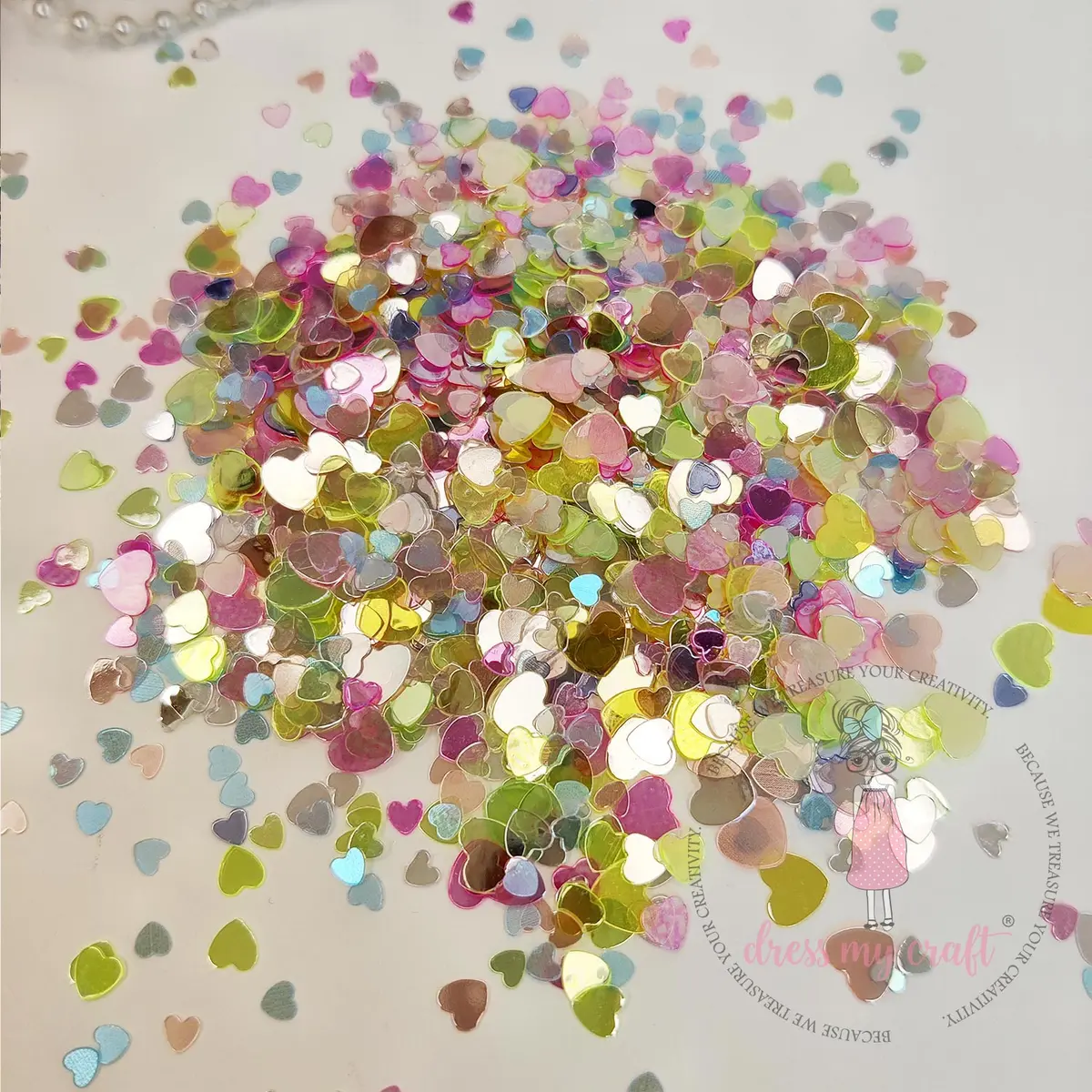 Dress My Craft - Rainbow Heart Sequins 1