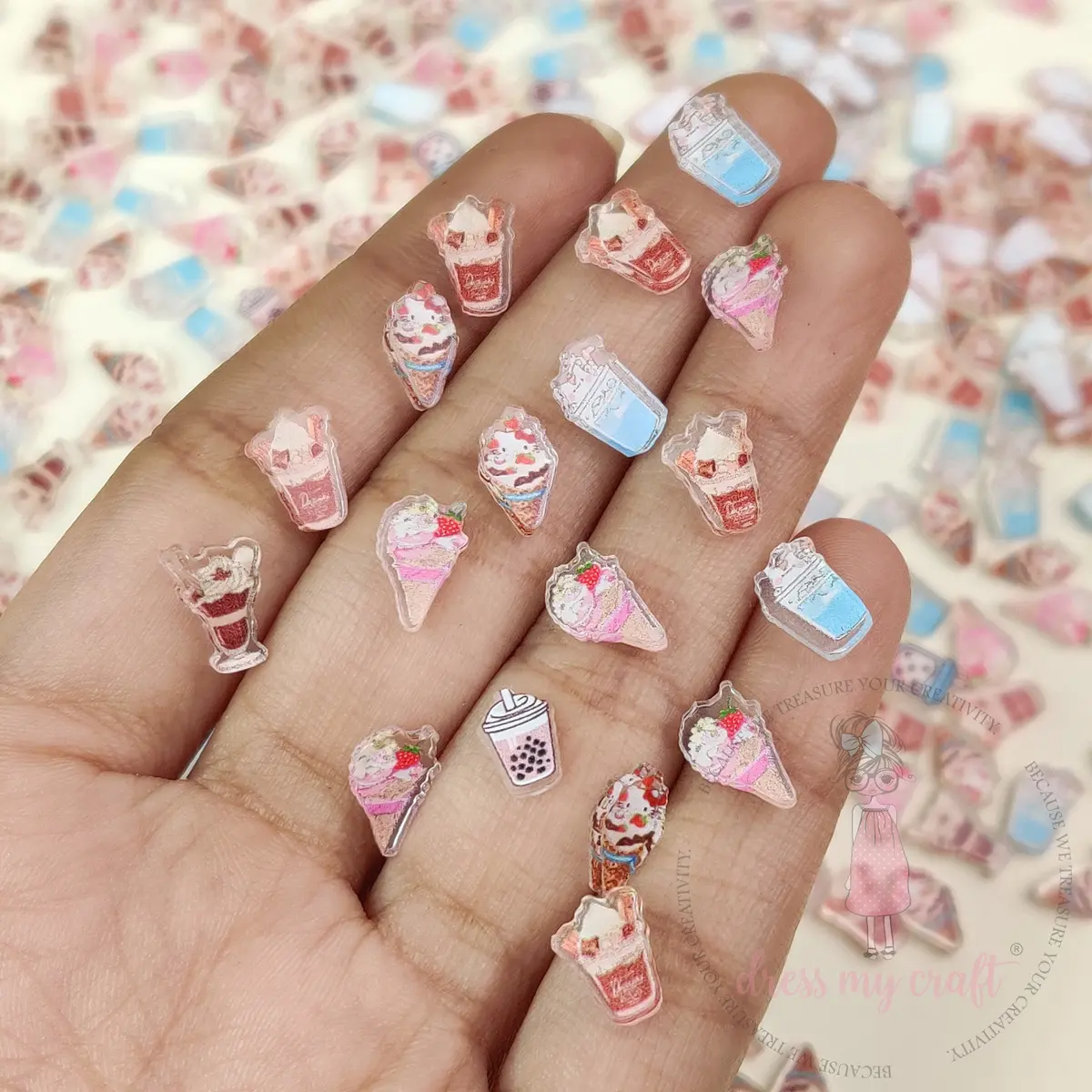 Dress My Craft - Cute Ice Cream Charms Mix 1