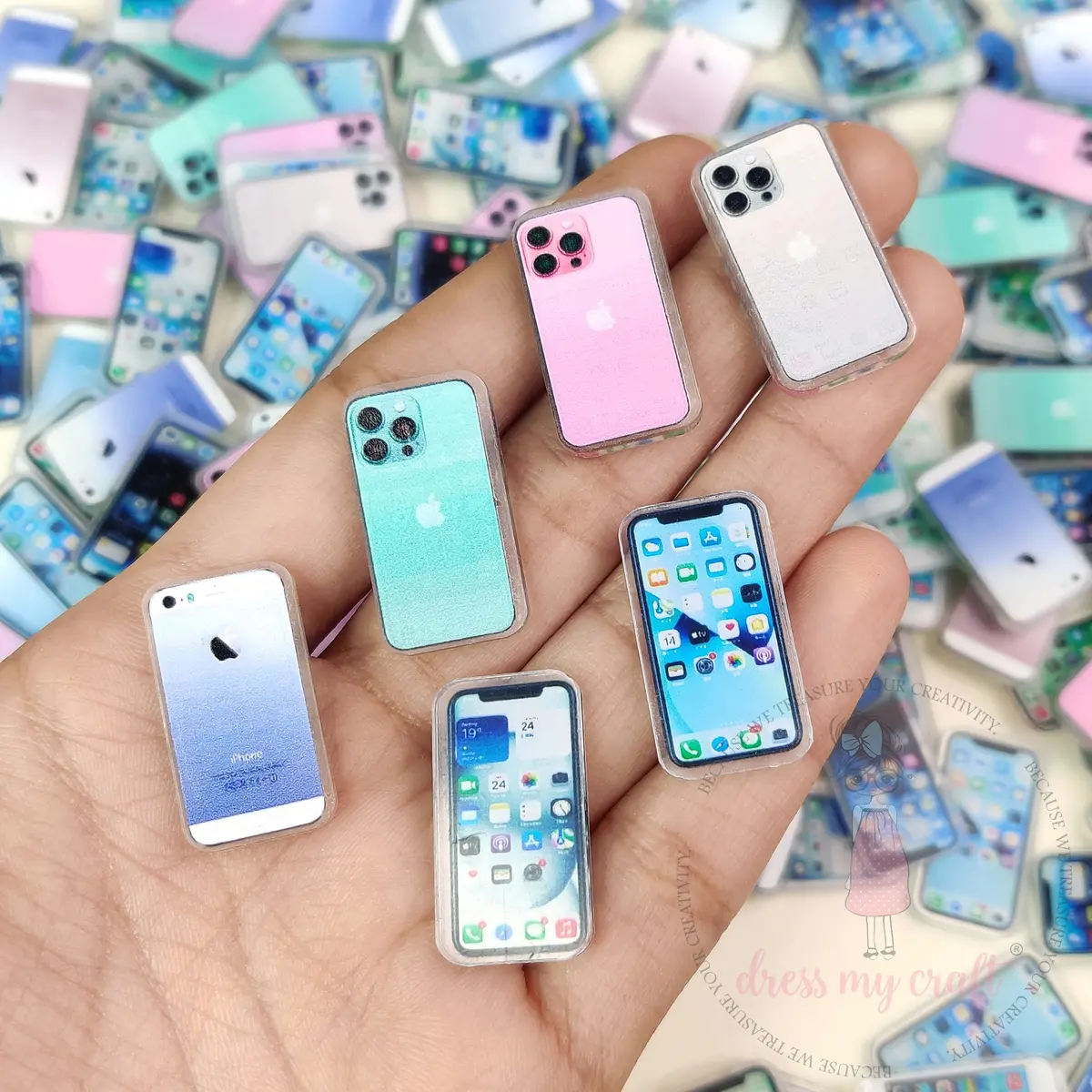 Dress My Craft - Mini Smartphone Acrylic Charms 1
