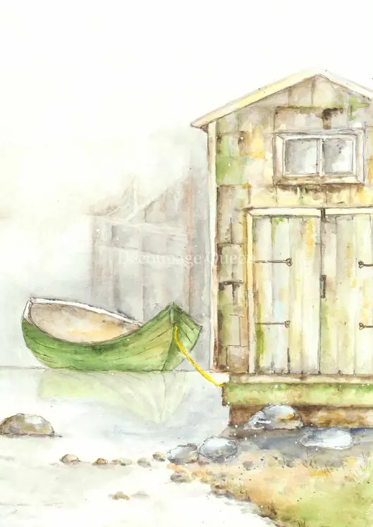 Ellen J Goods - Morning Boat House A4 Rice Paper - 5 Sheets 1