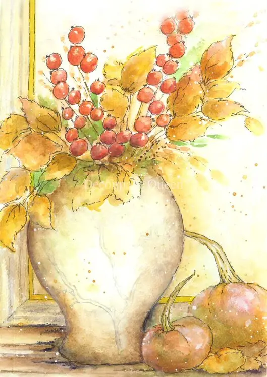 Ellen J Goods - Gathered Leaves A4 Rice Paper - 5 Sheets 1