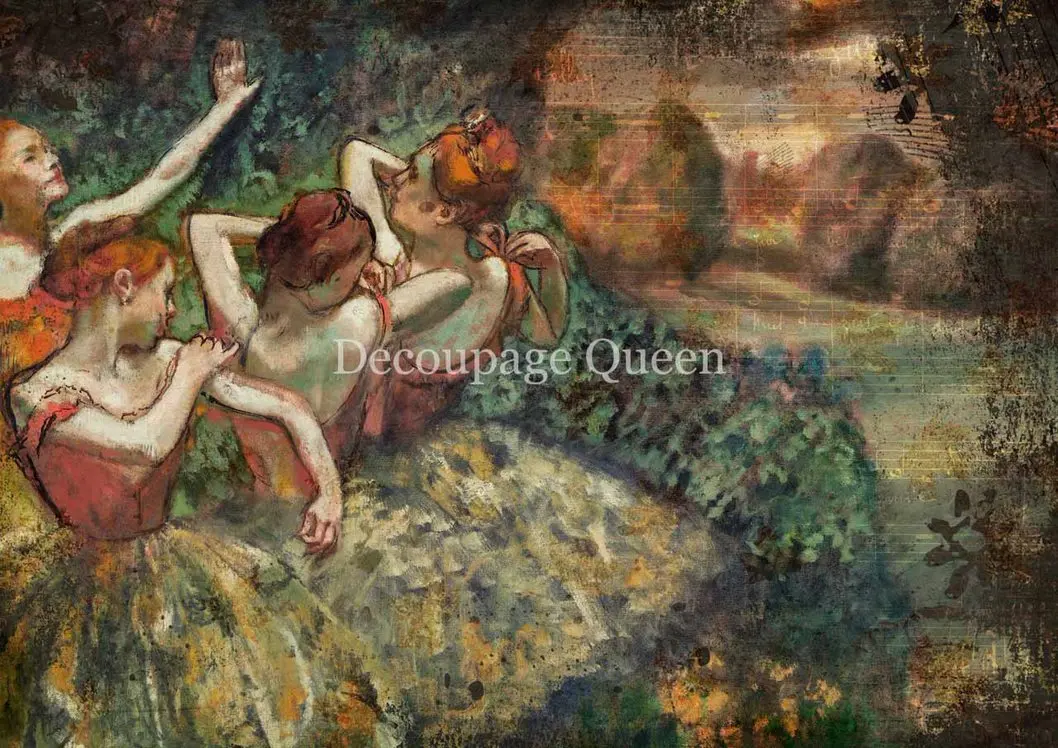 Degas Four Dancers A4 Rice Paper - 5 Sheets 1