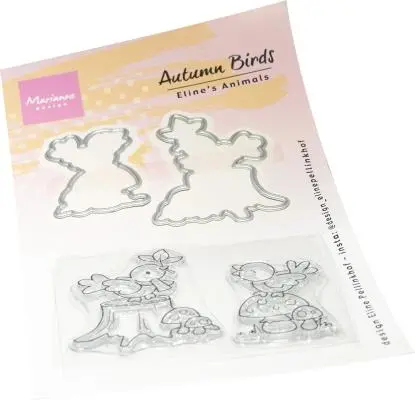 Marianne Design Stamp & Die Set - Eline's Animals - Autumn Birds 1