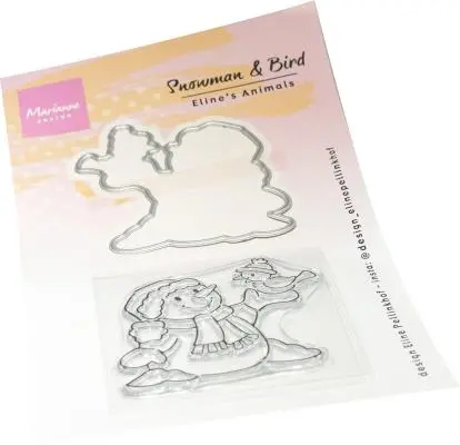 Marianne Design Stamp & Die Set - Eline's Animals - Snowman & Bird 1