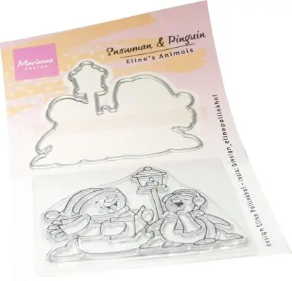Marianne Design Stamp & Die Set - Eline's Animals - Snowman & Penguin 1