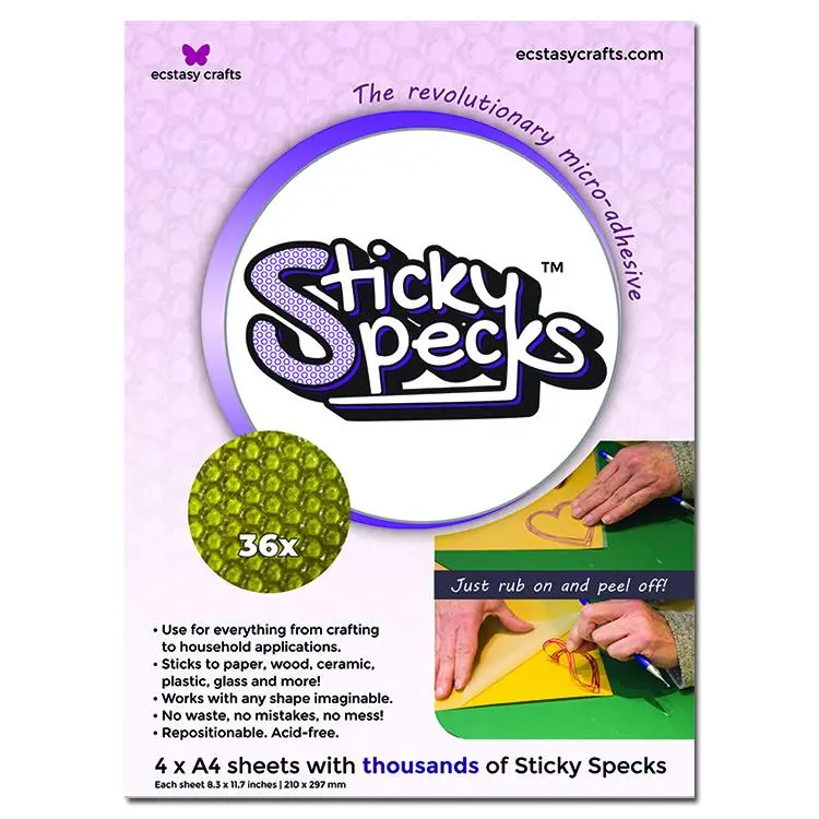 Ecstasy Crafts Sticky Specks Micro Adhesive 4 A4 Sheets 1