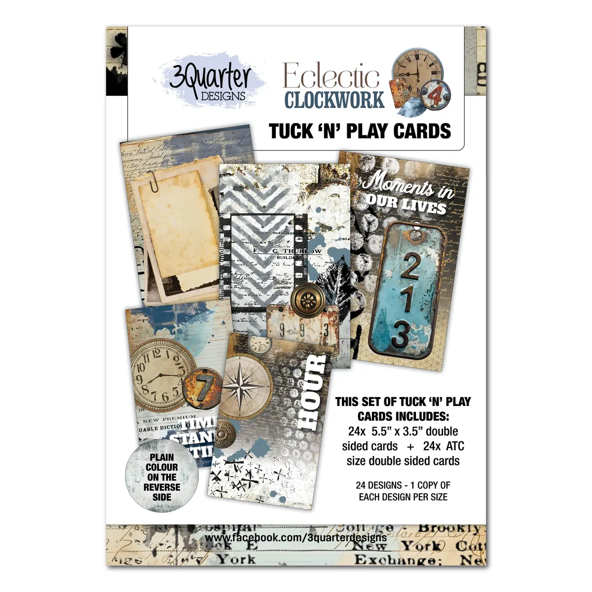3Quarter Designs Eclectic Clocks - Tuck N Play Cards 1