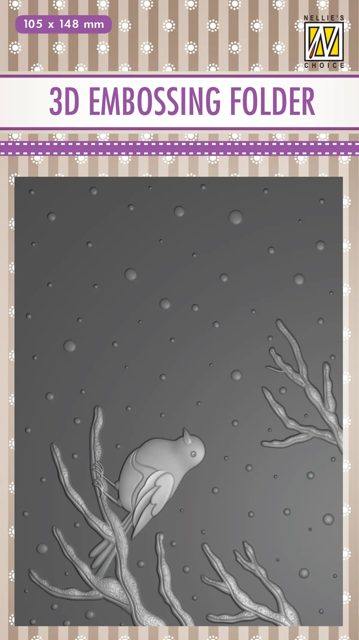 3D Embossing Folder - Bird On Branch 1