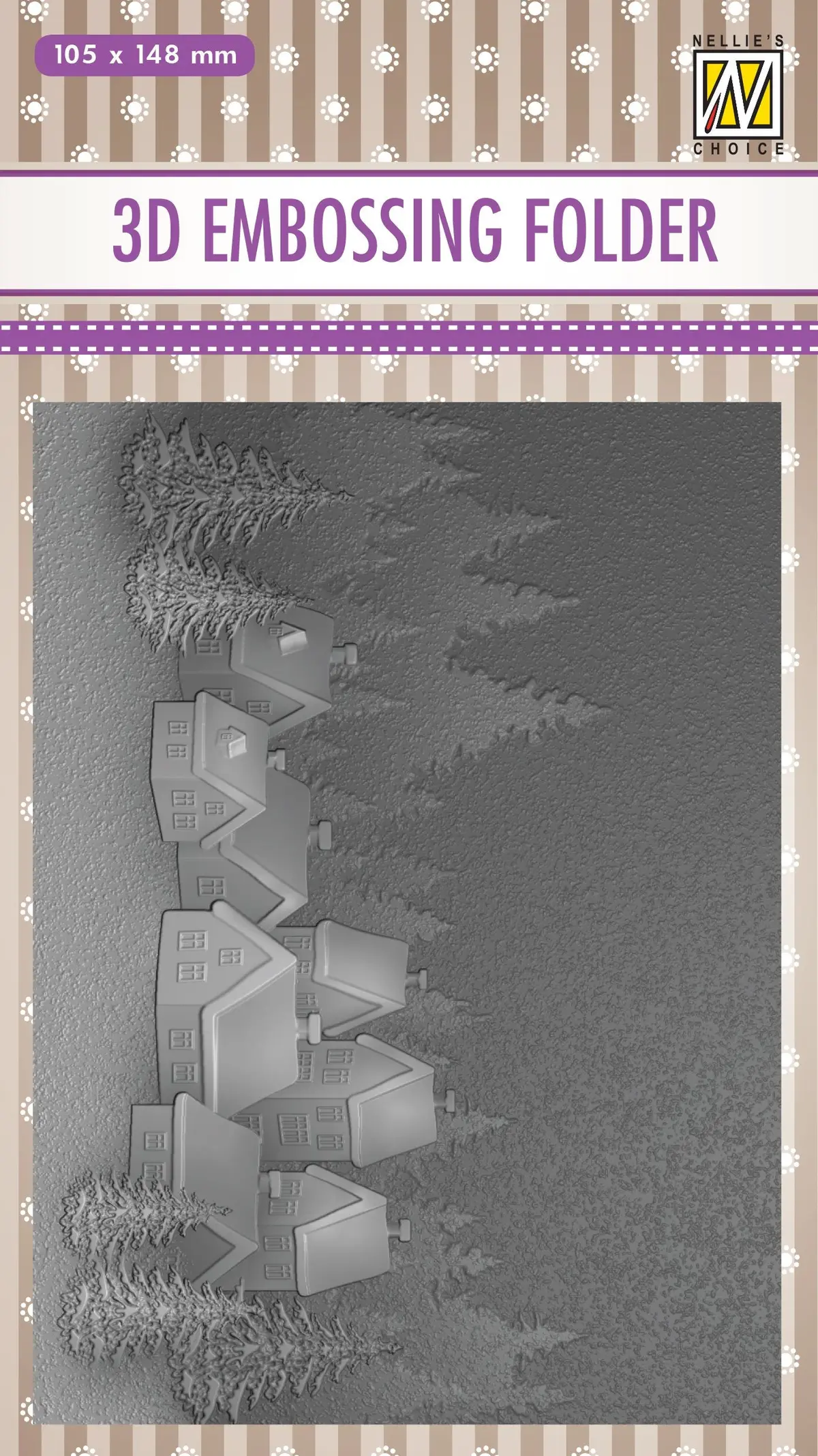 3D Embossing Folder -  Snowy Village 1