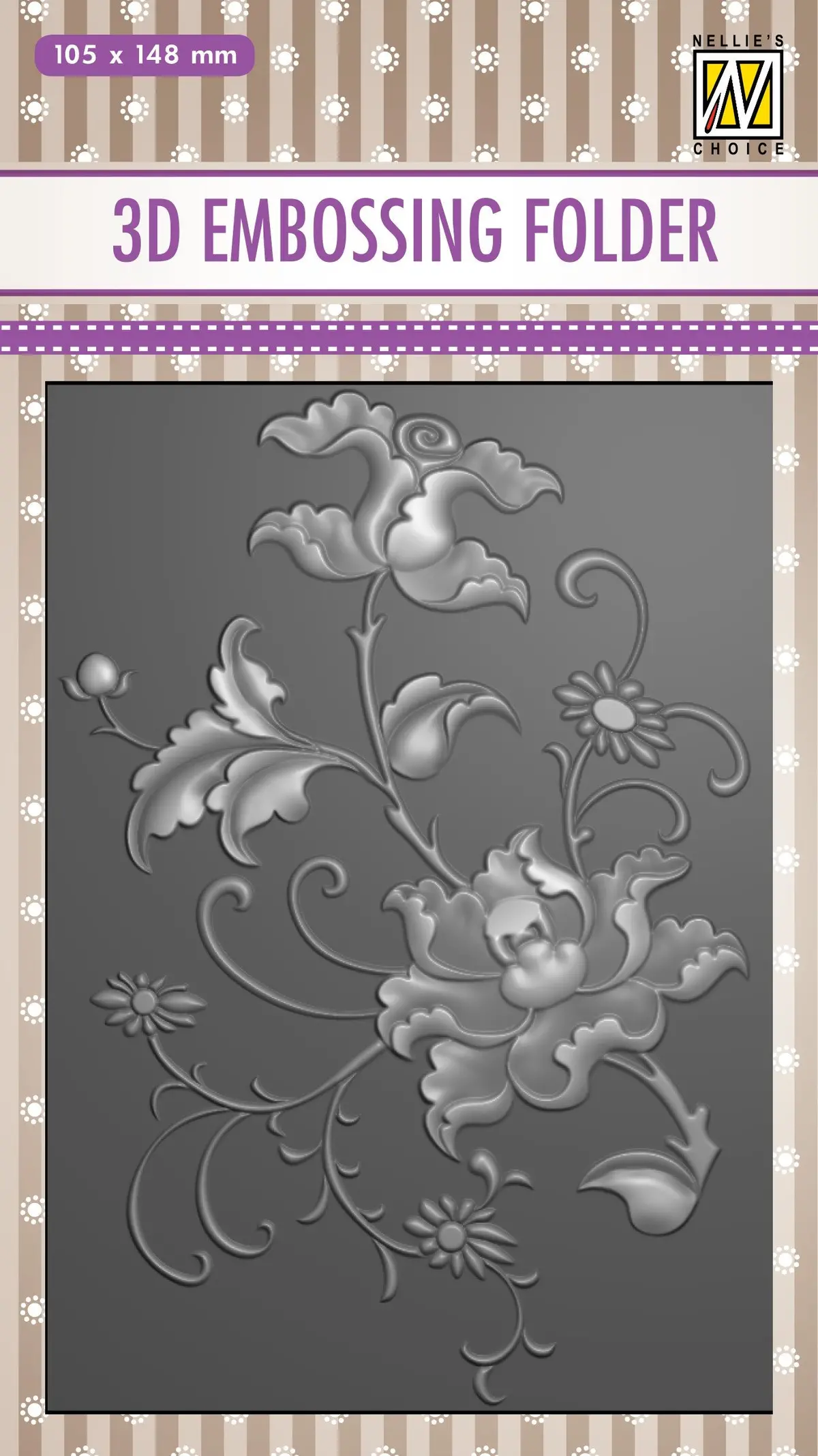 Nellie's Choice 3D Embossing Folder - Exotic Flower 1