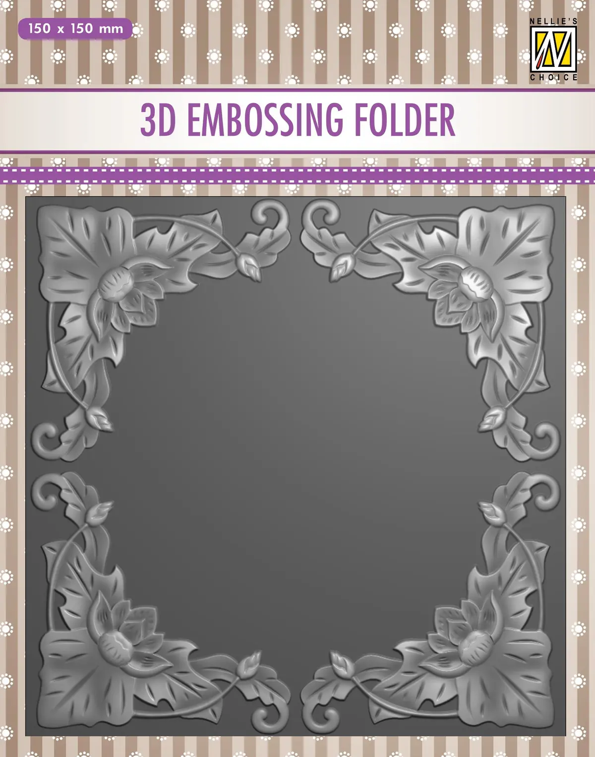 Nellie's Choice 3D Embossing Folder - Exotic Flower Frame 1