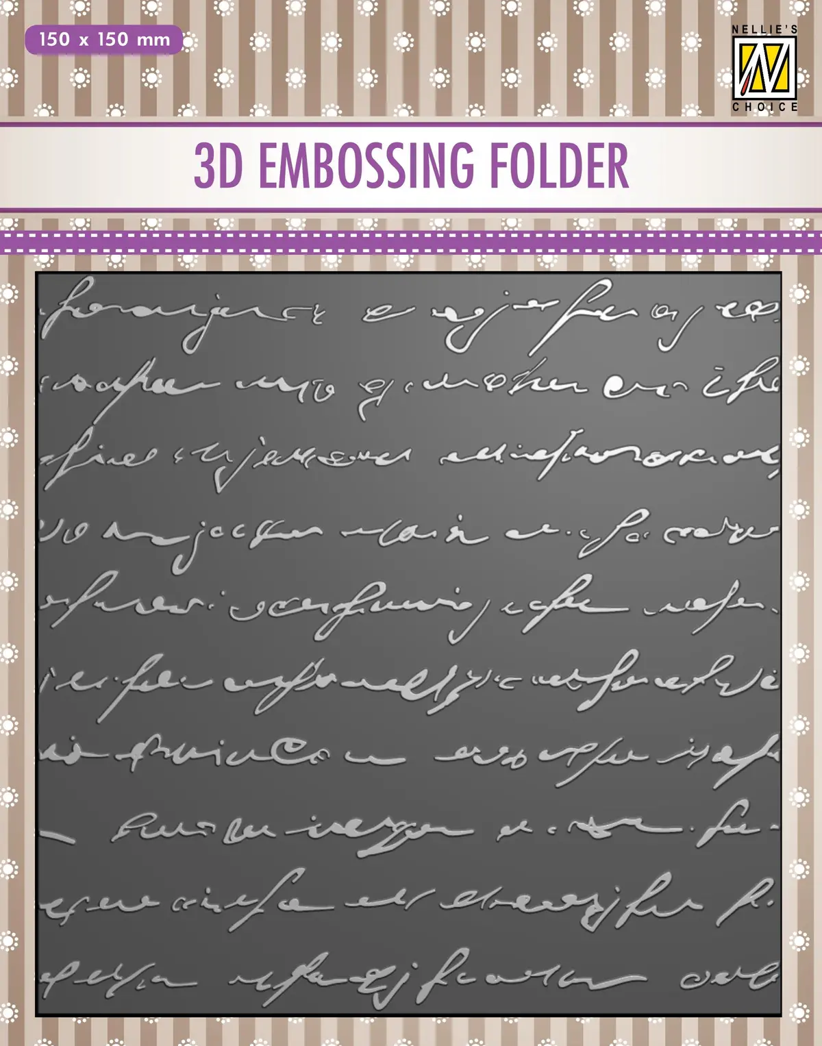 Nellie's Choice 3D Embossing Folder - Writing 1