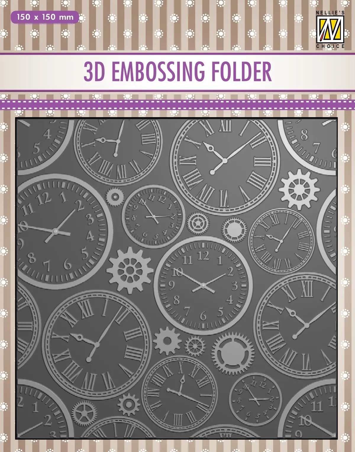 Nellie's Choice 3D Embossing Folder - Time 1