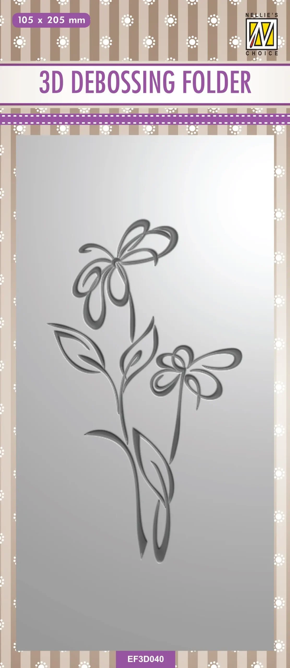 Nellie's Choice 3D Debossing Folder Slimline - Flower 1
