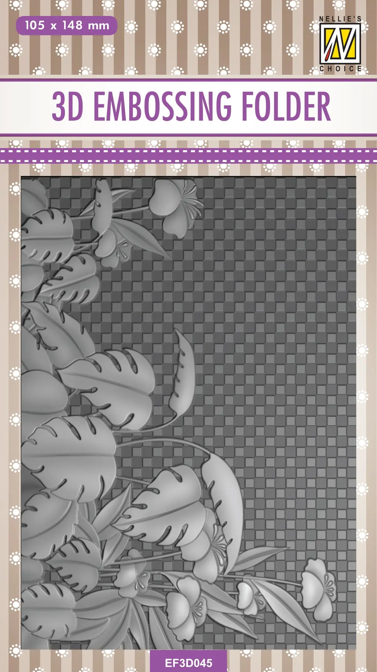 Nellie's Choice 3D Embossing Folder - Monstera Deliciosa 1