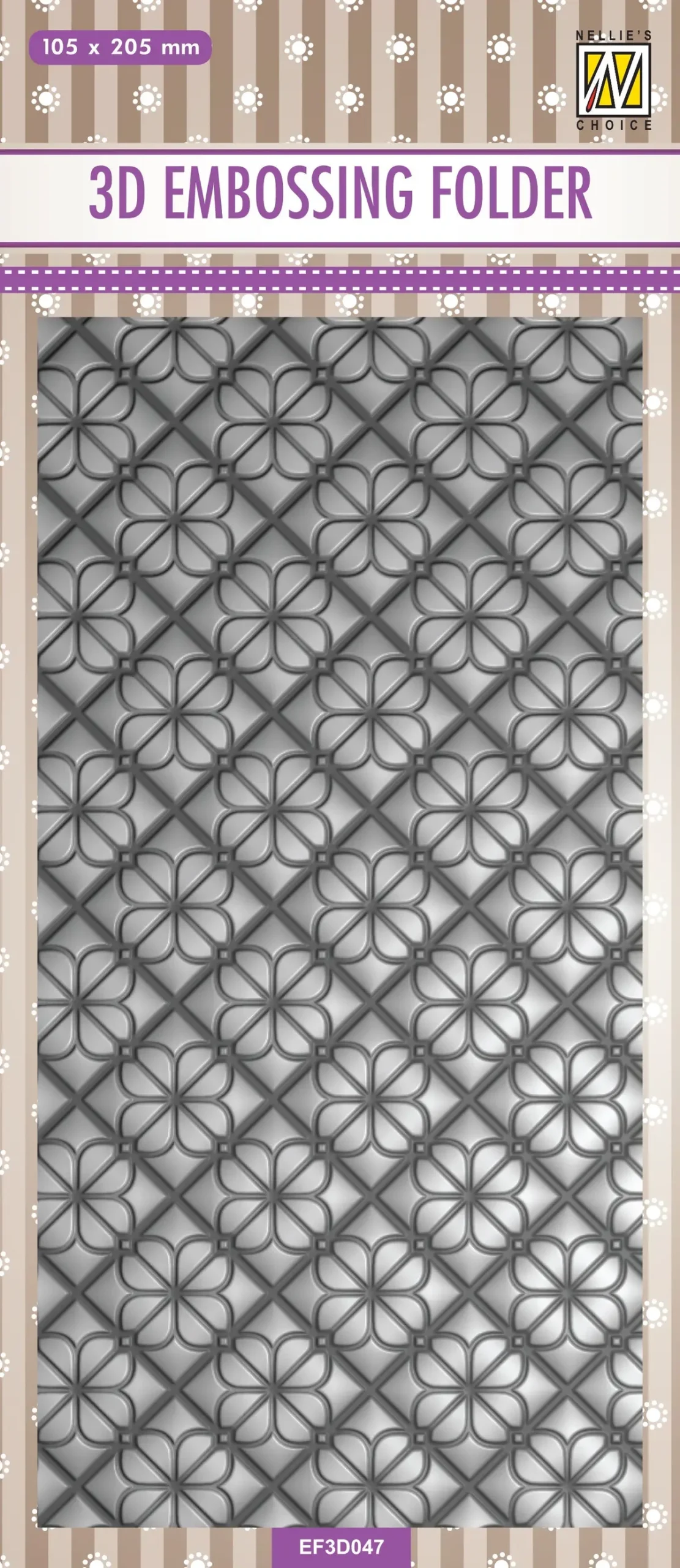Nellie's Choice 3D Embossing Folder Slimline - Flower Backgrounds 1
