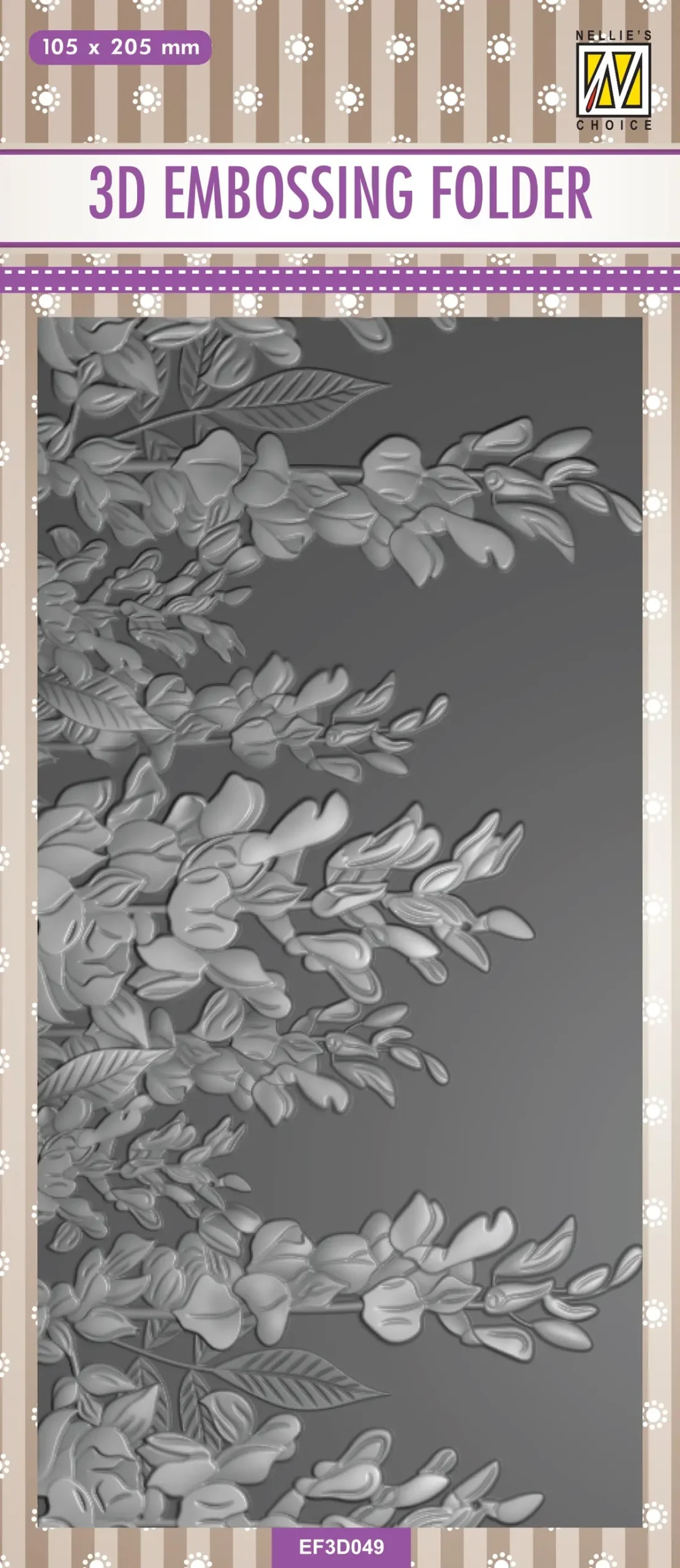 Nellie's Choice 3D Embossing Folder Slimline - Lupins 1