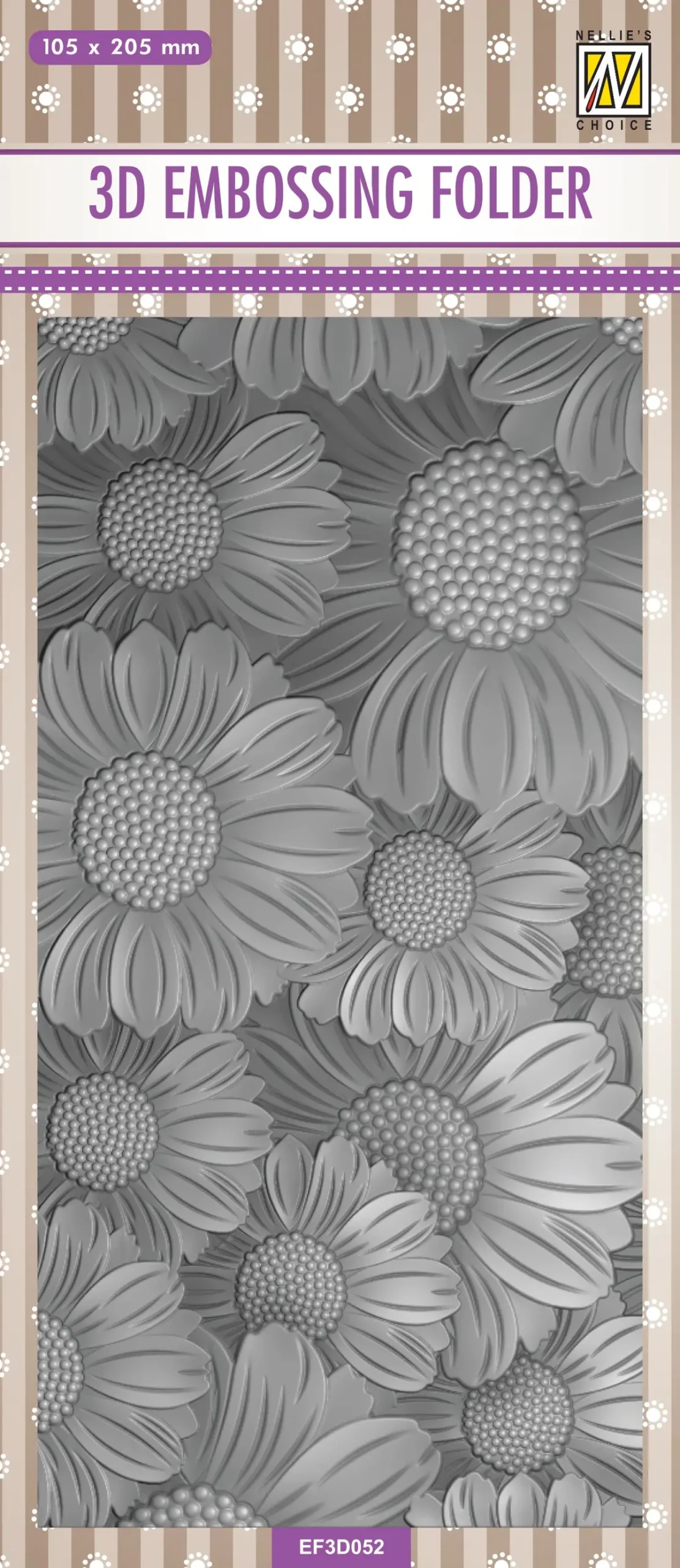Nellie's Choice 3D Embossing Folder Slimline - Marigolds 1