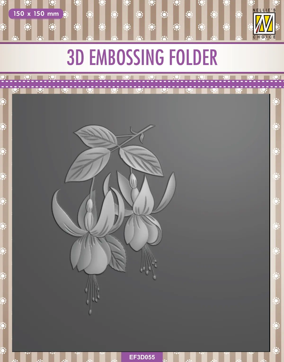 Nellie's Choice 3D Embossing Folder Square - Fuchsia 1