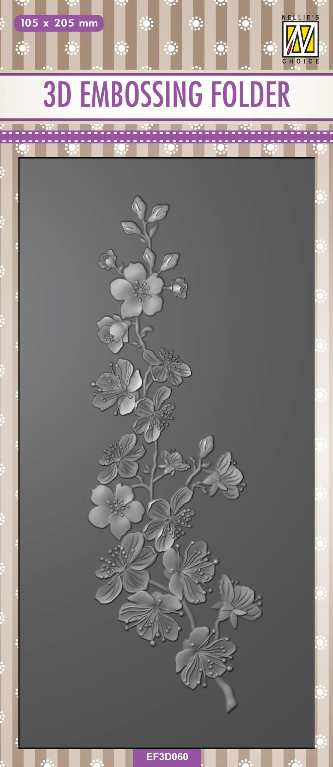 Nellie's Choice 3D Embossing Folder Slimline - Blossom 1