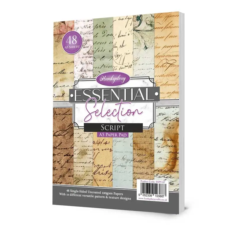 Hunkydory Essential Selection Paper Pad - Script 1