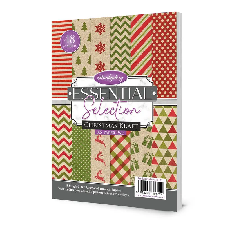 Hunkydory Essential Selection Paper Pad - Christmas Kraft 1