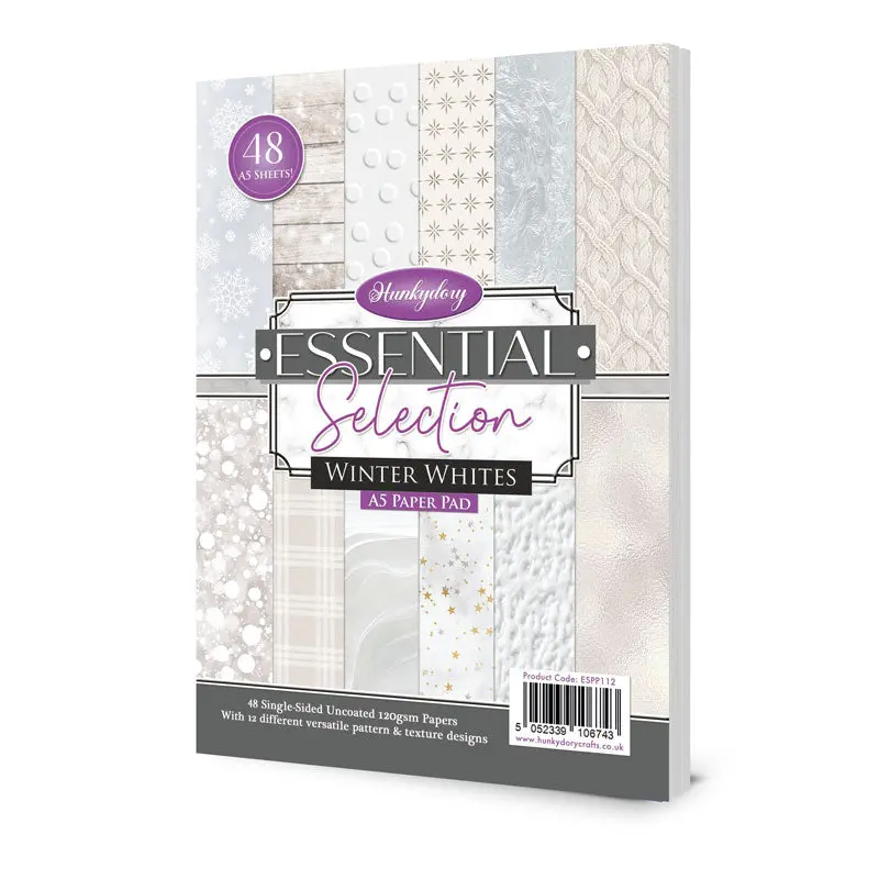 Hunkydory Essential Selection Paper Pad - Winter Whites 1