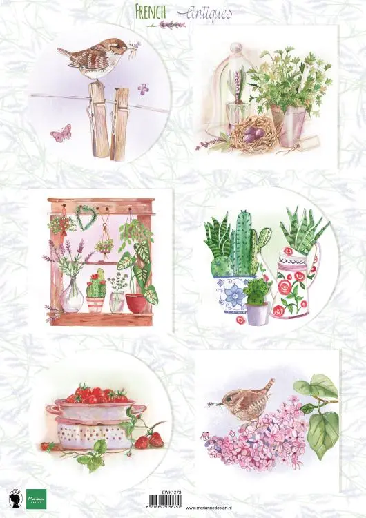 Cutting Sheet French Antiques Herbs A4 1