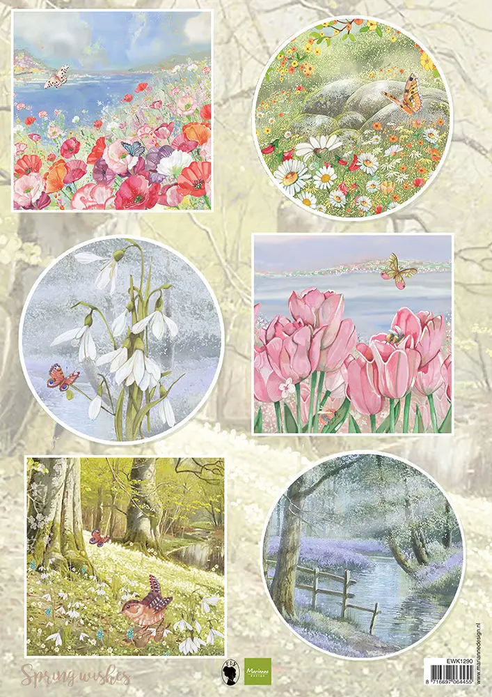 Marianne Design A4 Cutting Sheet - Spring Wishes - Butterflies 1