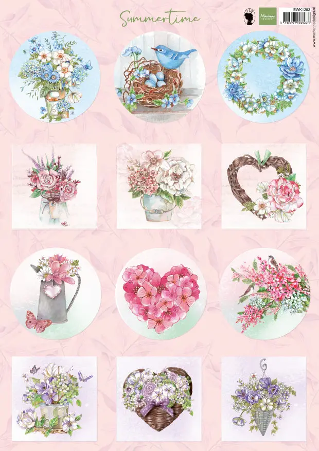 Marianne Design A4 Cutting Sheet - Els Mini's - Summertime 1