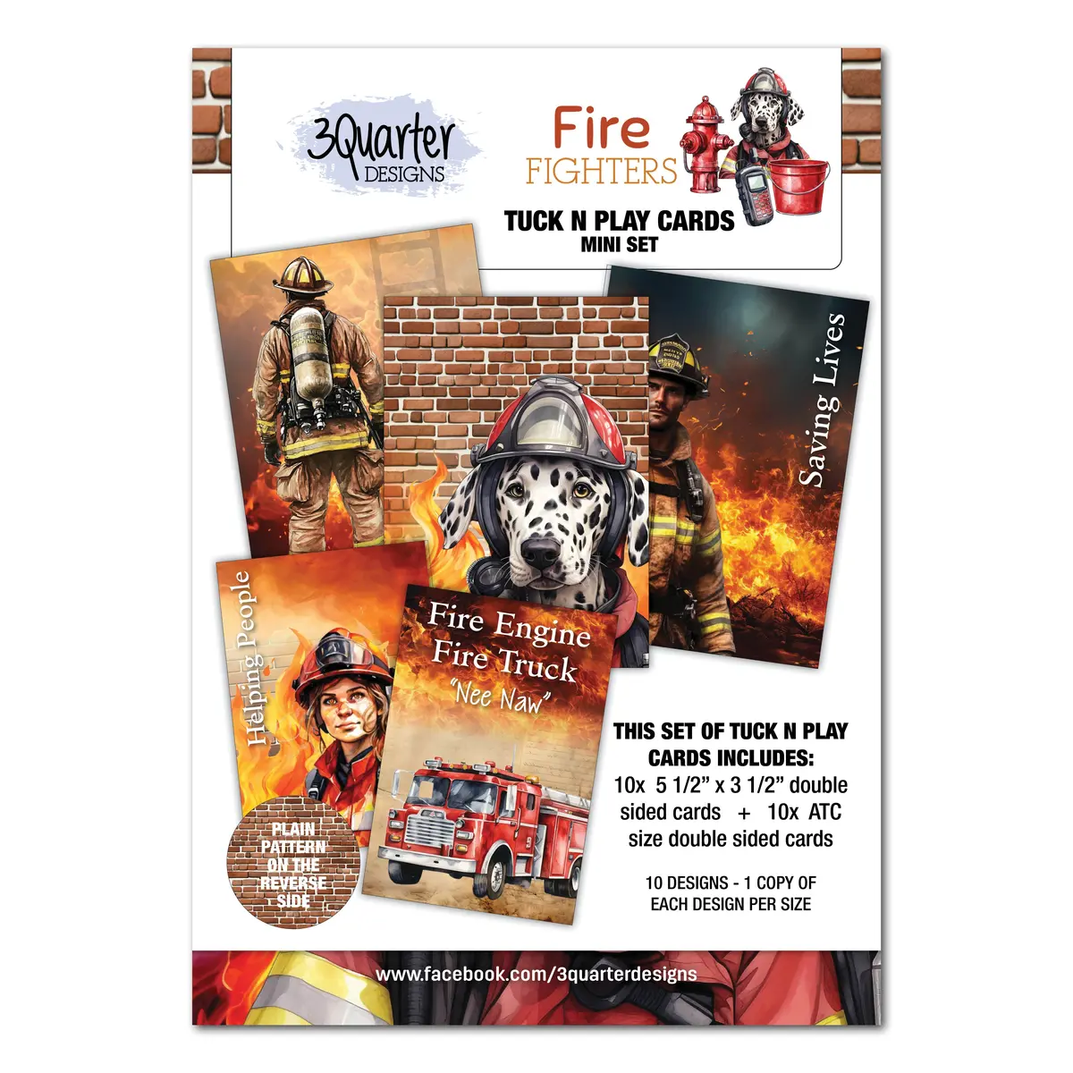 3 Quarter Designs Fire Fighters Mini Tuck N Play Cards 1