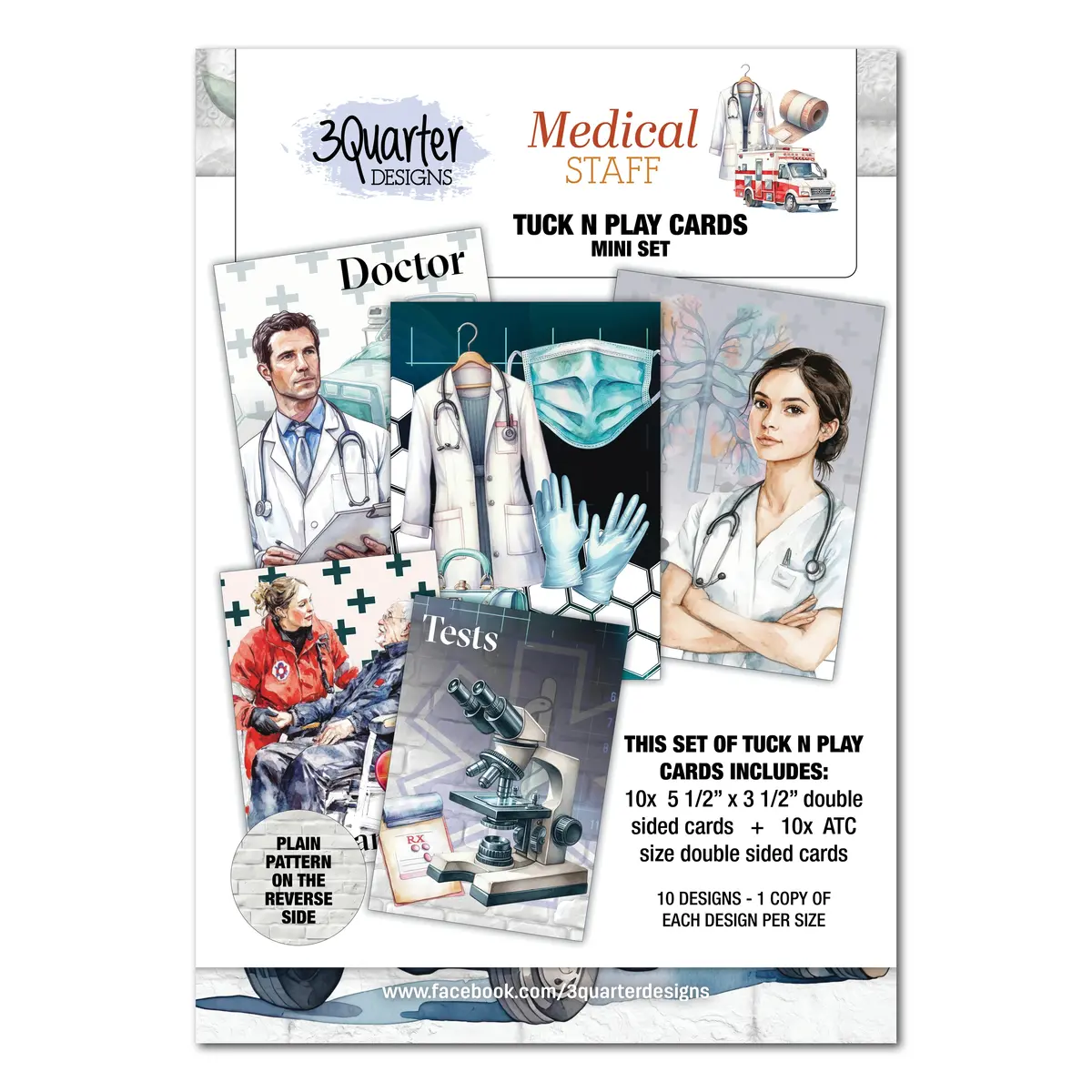 3 Quarter Designs Medical Staff Mini Tuck N Play Cards 1