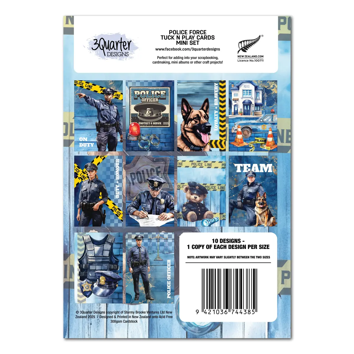 3 Quarter Designs Police Force Mini Tuck N Play Cards 1