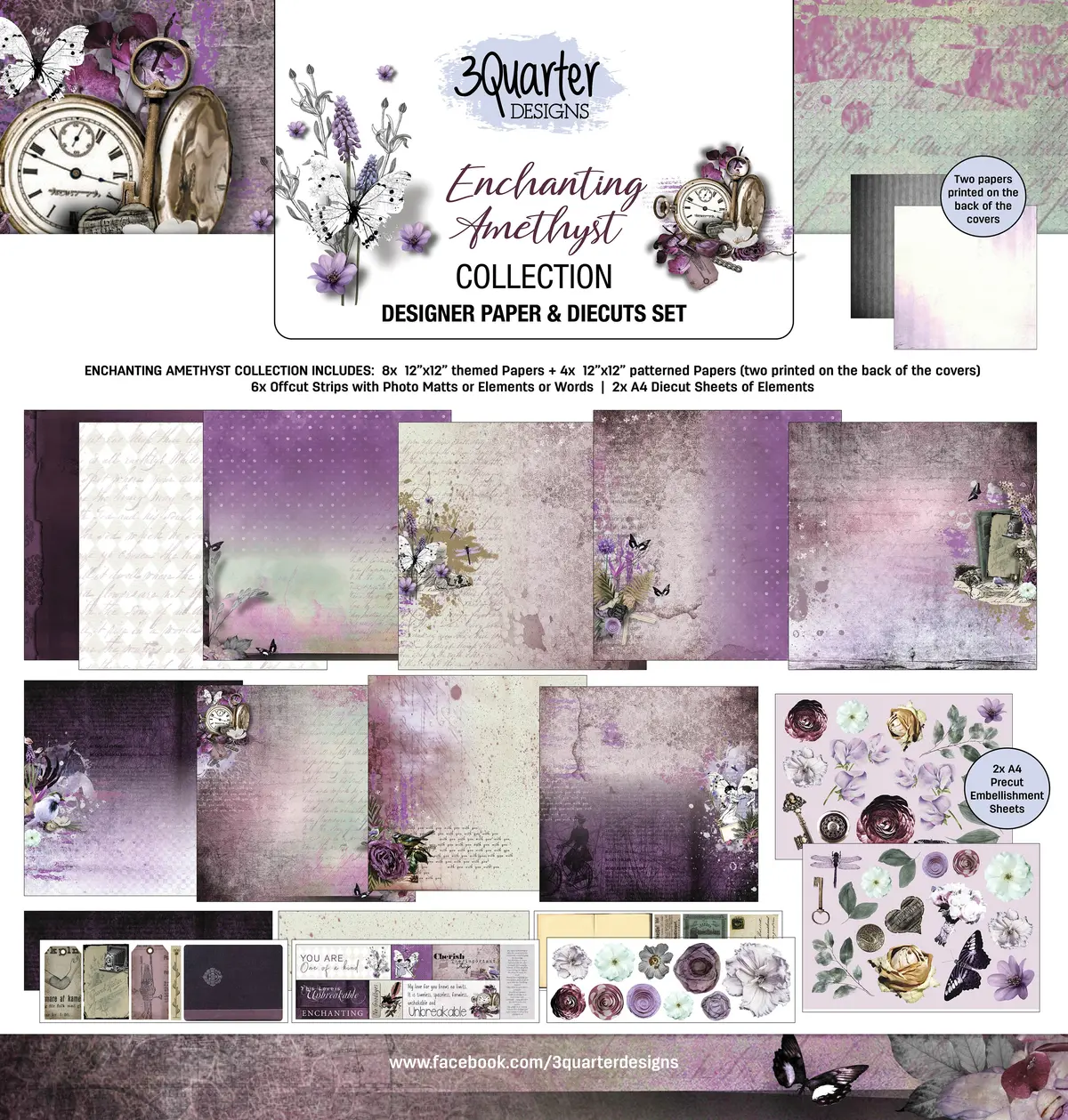 3Quarter Designs - Enchanted Amethyst - Scrapbook Collection 1