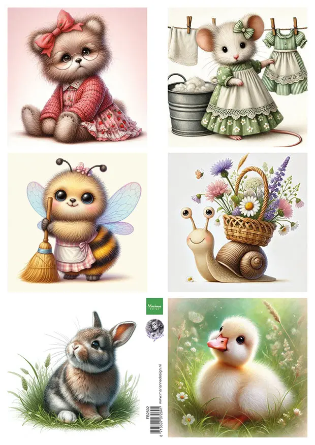 Marianne Design A4 Cutting Sheet - Cute Animals - By Fairybells 1