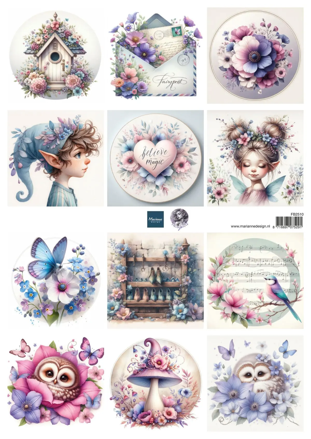 Marianne Design A4 Cutting Sheet - Magical Mini's By Fairybells 1