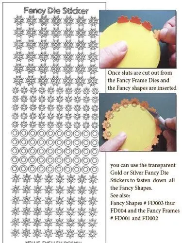 Fancy Die Sticker Transparent Gold 1