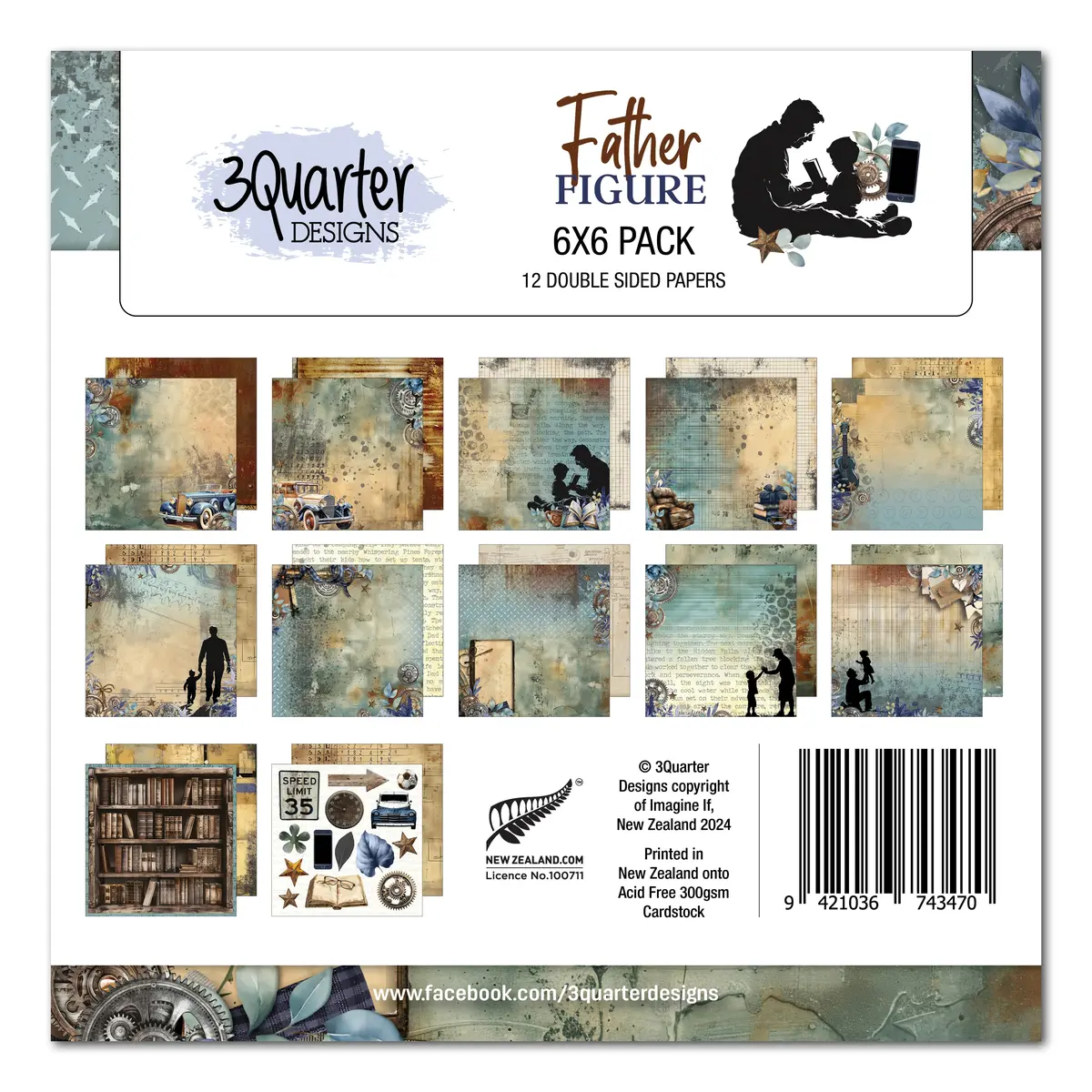 3Quarter Designs Father Figure 6X6 Paper Pack 1