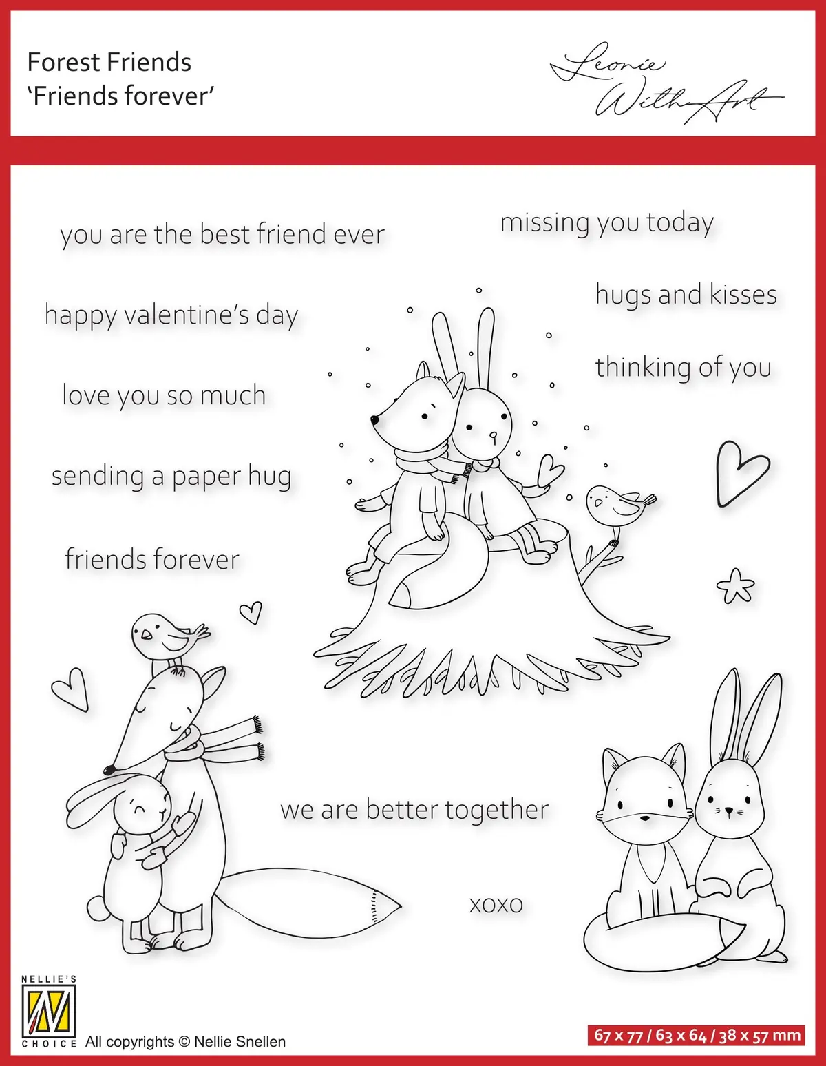 Nellie's Choice Clear Stamp Forest Friends-Friends Forever 1