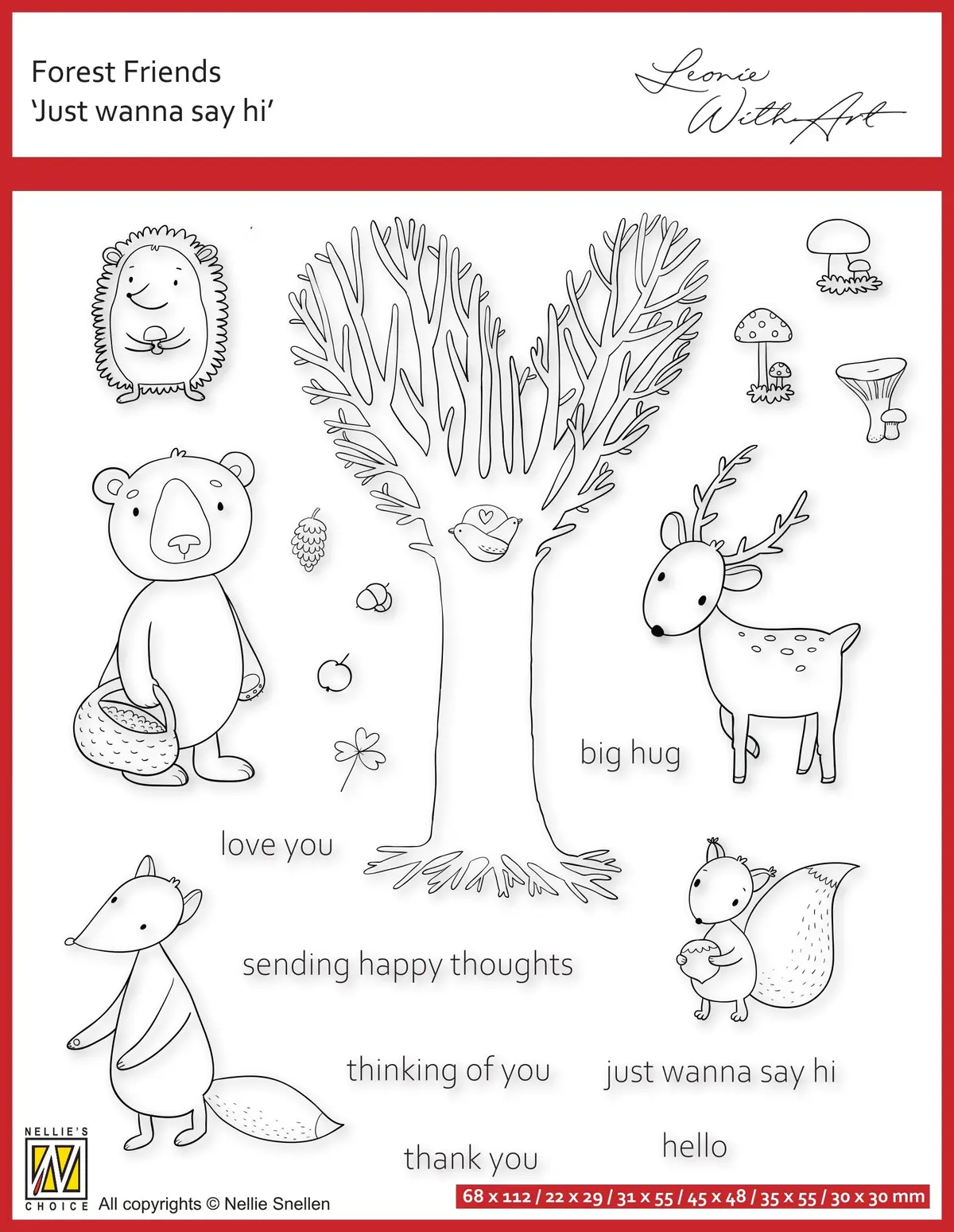 Nellie's Choice Clear Stamp Forest Friends-Just Wanna Say Hi 1