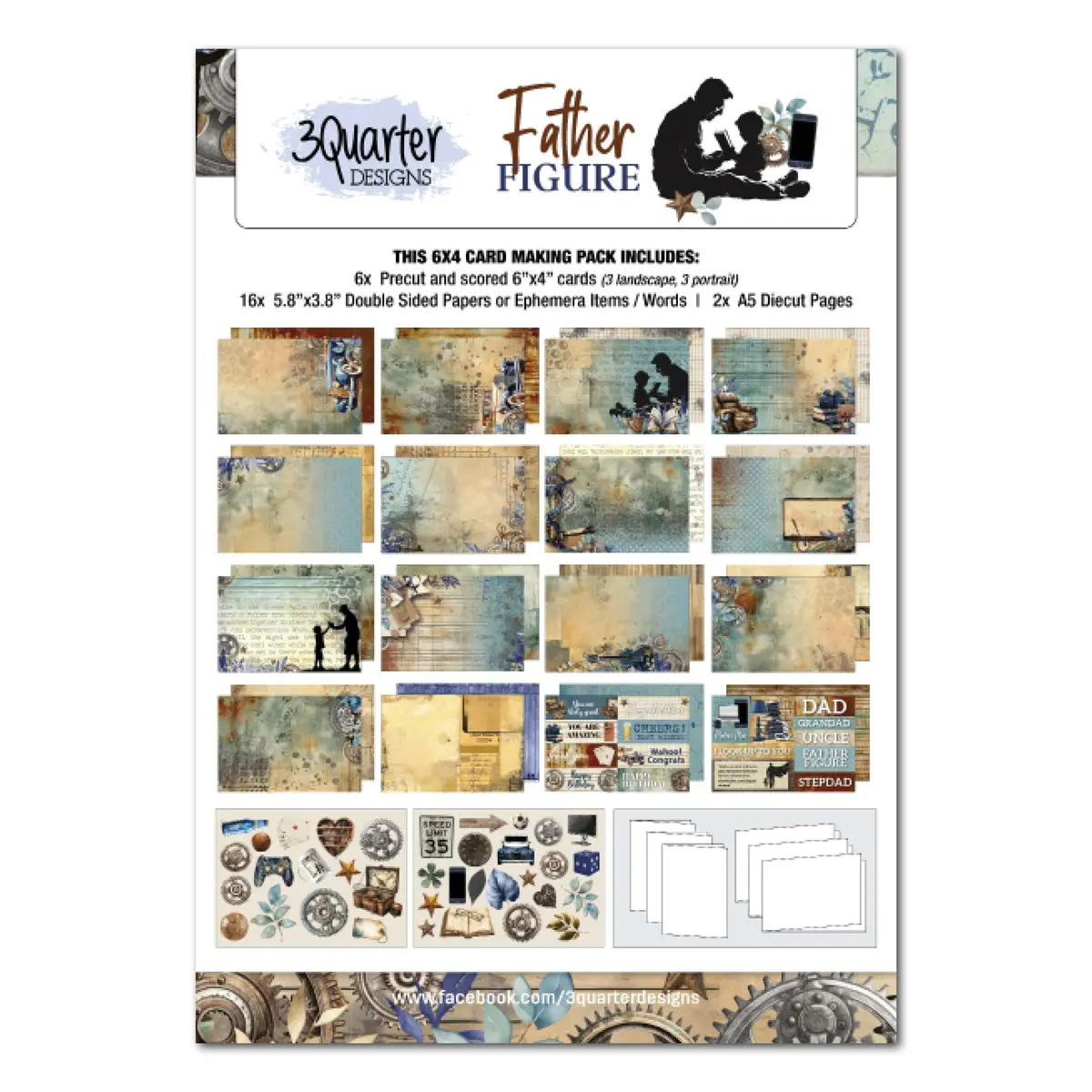 3Quarter Designs Father Figure 6X4 Card Pack 1