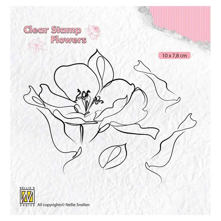 Nellie's Choice Clear Stamp Flowers - Wild Rose 1