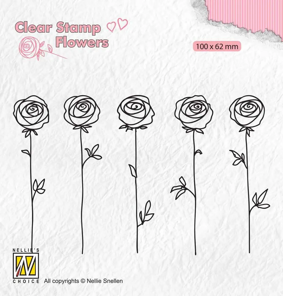 Clear Stamp Flowers Roses 1