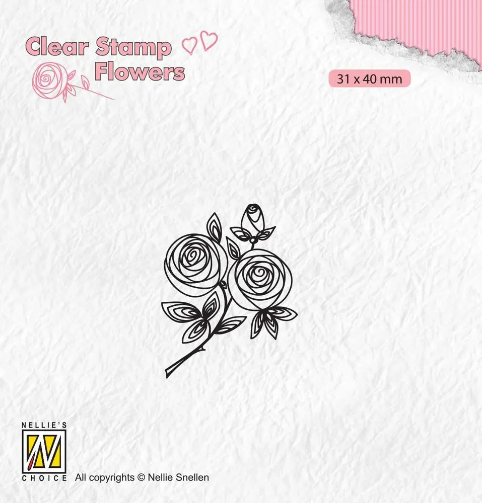 Clear Stamp Flowers Rose Twig 1