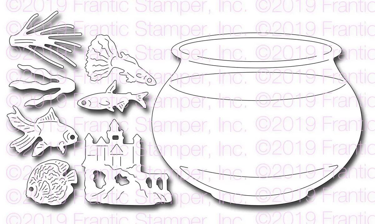 Frantic Stamper Precision Die - Fishy Friends 1