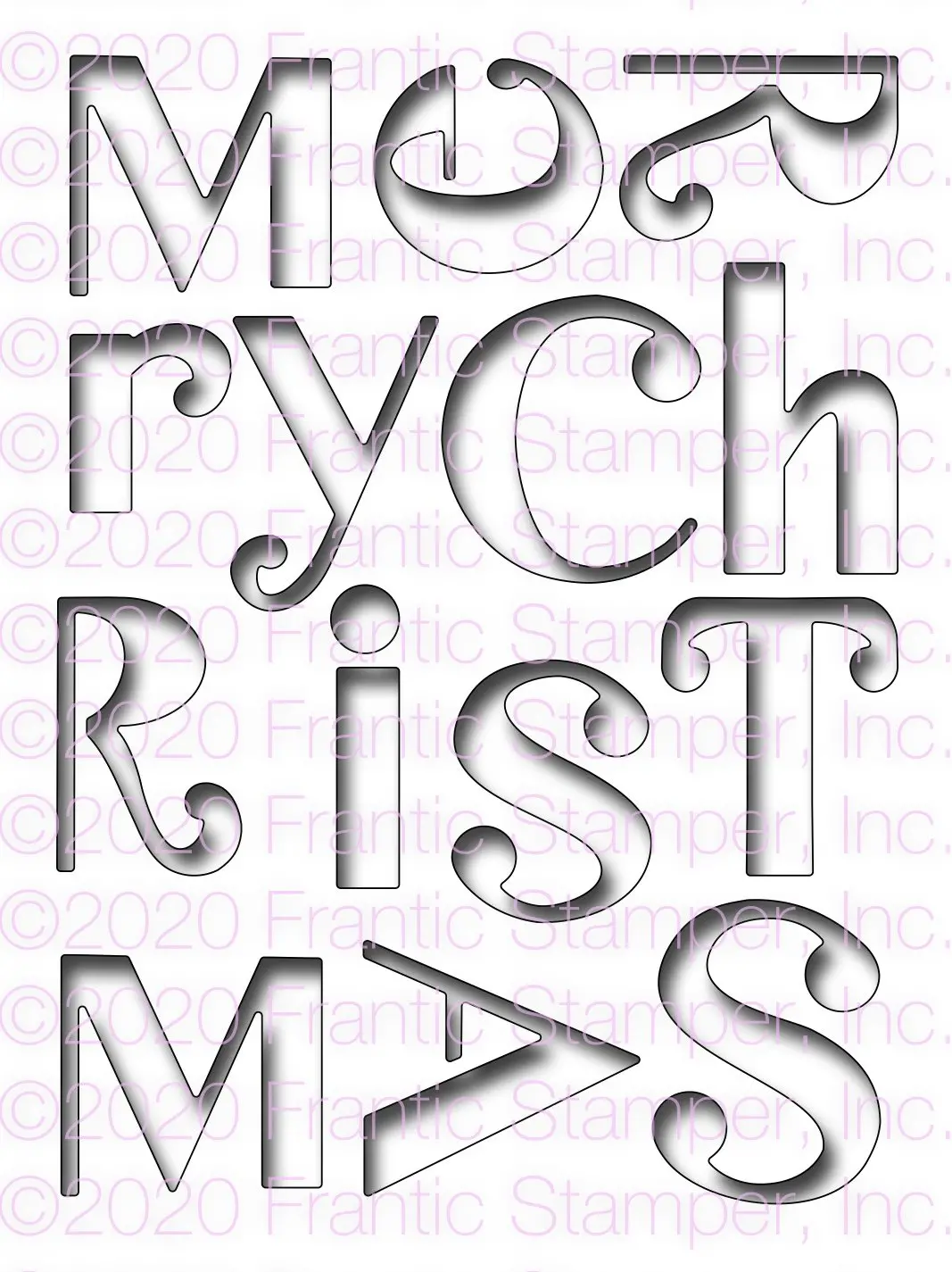 Frantic Stamper Precision Die - Reverse-Cut Merry Christmas Background 1