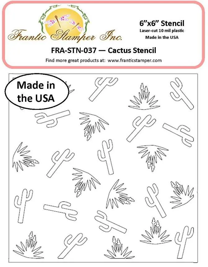 Frantic Stamper - 6"X6" Stencil - Cactus 1