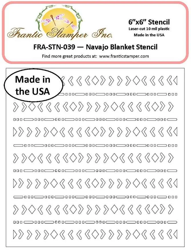Frantic Stamper - 6"X6" Stencil - Navajo Blanket 1